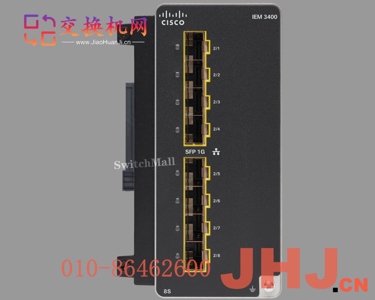 IEM-3400-8S= Catalyst IE3400 with 8 GE SFP ports, Expansion Module
IEM-3400-8S= Catalyst IE3400 with 8 GE SFP ports, Expansion Module